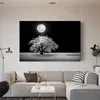 Black White Tree Night Landscape Moon Canvas Painting Prints And Posters Wall Pictures For Living Room Home Decor