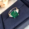 Luomansi 100 925 Sterling Silver Fashion Emerald Square Diamond Ring Sparkling Wedding Party Femme Bijoux Cluster Rings78935701995656