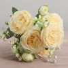 Couronnes de fleurs décoratives 1 pièces soie artificielle colorée beau petit Bouquet pour la maison fête mariage décoration faux Floral