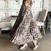 Summer style Casual women beach skirt womens Snake print high waist pleated skirt vintage slim pleated skirt a word skirts 210514