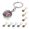 2021 Trendy Tree of Life Keychain Double Side Glass Ball Pendant Key Chain Gift for Men Backpack Keyring Holder Keychain Charms G1019