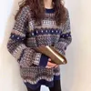 Hong Kong Style Retro Sweater Schoolgirl Korean Loose Winter Lazy Wind Plus Size Tide 210427