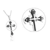Black Stainless Steel Crucifix Necklace Pendant Religious Jesus Cross For Men with Chain Male Jewelry Gift