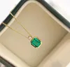 S925 실버 펜던트 목걸이 녹색 컬러 다이아몬드 18K 골드 도금 및 여성을위한 반지 디자인 웨딩 쥬얼리 선물 스탬프 PS3396