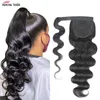 Ishow 828inch Body Wave Human Hair Extensions Wefts Pony Tail Yaki Straight Afro Kinky Curly Ponytail for Women All Ages Natural 9061423