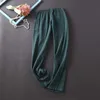 Style japonais printemps et automne dames coton crêpe tissu à manches longues pantalon pyjama cactus confortable service à domicile 210928