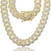 18 mm 14 15 Iced Out Bling CZ Miami Cuban Link Link Chain Collier Collier Femme Hip Hop Jewelry274P2135147