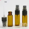 500 X 5 ml Amber Travel Petite bouteille de parfum rechargeable 1/6 oz Brown Glass Fragrance atomizer Mist spray Liquid Container High qty