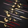 Nordic Style 4PCS Diny Sets Roestvrij staal Set schep schep vork mes mes servio diner dessert thee flatware promotie cadeau zl0259