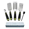 NewKitchen utensílio definido mão-preta de aço inoxidável de aço inoxidável zester para alho de gengibre de batata com ferramentas de caixa de pincel ewa6422