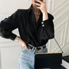 Chemisiers pour femmes Chemises Alien Kitty 2022 Manches bouffantes Hauts pour dames Lâche Vintage All Match Minimalist Femmes Chic Casual Solid Mujer Full Sle