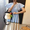 夏の韓国のシックな女性のローブ緩いドレストレンディな服のエレガントな穏やかなoネックカラーマッチングデザインローブ210510