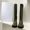 Diseñador de calidad invernal calidad botas de cuero lujoso chunky combate vaquero lluvia lluvia plataforma tacón tobillo zapatos de mujer