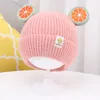 Automne hiver bébé chapeau chaude épaisse crochet girl girl beanie casquette avec oreille fruit en plein air bébé chapeaux enfants chapeaux