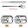 304 Stainless Steel Thermal Lunch Box Portable Leakproof Bento 1000ml Food Storage Container with Tableware and Bag 210423