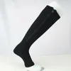 Calzini sportivi da uomo, da donna, con punta a compressione, gamba aperta, calze di supporto, alta al ginocchio, per yoga, con cerniera