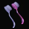 Outils de manucure Brosses à ongles Tête ronde avec couvercle Mode anti-poussière Manche long en plastique Brosse de nettoyage multifonctionnelle