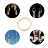 1/2 pc's houten houten ring draagbare gymnastiek ringen gym schoudersterkte huizen fitness training uitrusting 28 mm 32 mm dans lint