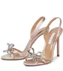 2022 Night Dressing Babe Crystal Bows Embellished Sandals Shoes Perfect Lady High Heels Party Wedding Gladiator Sandalias EU35-42