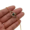 Green Main Stone Rainbow Color Turkish Evil Eye Eye Link Chain Bracelet 2019 USA ing Lucky Jewelry Bohemia Styles