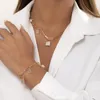 Ketten Designs Bling Lock Anhänger Choker Glänzende Kubische Zirkon Halskette Für Frauen Perlen Charme Schmuck Mode Schlüsselbein Geschenke