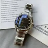 Classic Men's Watch Automatisk Mekanisk Vit Blå Klocka Rostfritt Stål Berömd Märke Male Business Calendar Armbandsur 40mm