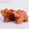 Whosale 2 pollici giada cristallo elefante figurine mestiere intagliato a mano 100% pietra naturale mini statua animale per la decorazione chakra guarigione