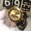 Orologio meccanico automatico 2813 da uomo classico di lusso diametro 40 mm cinturino in gomma tre anelli diamante zaffiro impermeabile