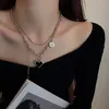 Vintage Multi Layered Carved Thick Chain Heart Pendant Necklaces Bohemian Punk Metal I love you Letter Round Collar Choker Necklace Fashion Sexy Women Jewelry