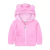 Pile per bambini Cappotto spesso invernale Neonato Ragazzi Ragazze Cerniera con cappuccio Orso Giacca con cappuccio Capispalla Cartoon Cardigan Camicia con cappuccio Top 210413