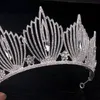 Clips para el cabello Barrettes de cristal de lujo Crown Crown Tiaras Rhinestone Novia Coronas Diademas Joyería Princesa Diadem Compromiso Cabeza ML