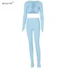 Survêtement deux pièces Gym Set Femmes Vêtements Femme Sportswear Sexy Outfit Sweat-shirt Pantalon de survêtement Jogging Costume complet S062415 210712