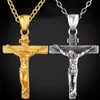 Catene Religiose Gesù Croce Collana Per Uomo Ciondolo Crocifisso In Acciaio Inossidabile Oro Con Collane A Catena Regalo Gioielli Maschili