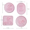 4pcs Baby Theme Cookie Cutter Plastic Biscuit Knife Baking Fruit Cake Kitchen Tools Mold Embossing Printing