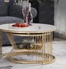 Living Room Furniture manufacturing factory Nordic light luxury marble tabletop, creative stainless steel base coffee table