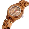 Vintage plein bois montre femmes Bracelet en bois montres à Quartz dames horloge femme haut de luxe rouge seconde main cadran Zegarek Damski