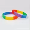 Bangle Wordless Silicone Armband Six-Layer Color Gay Rainbow Polsband Lege Hand Ring Star Accessoires