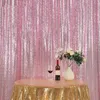 Curtain & Drapes Rectangular Sequins Background Tablecloth Decorative Cloth Bright Backdrop For Party Table Weddings Decoration