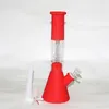 Silikon Bong Hookahs Portable Water Pipes Glass Ash Catcher Rök Unbreakable Färgutskrift Bongs