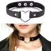 Fashion Leather Choker Necklace Love Heart Collar Punk Goth Adjustable Rivet F1217 US STOCK FAST DELIVERY