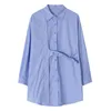 Blouses Femmes Chemises 2021 Printemps Rue À Manches Longues Femmes Tunique Chemise Chemisier Oversize Boutonné Couleur Unie Longue Col Rabattu Femme