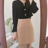 Décontracté taille haute plissé perles doux solide col en v manches bouffantes hauts bref chemises femme mode tout Match Blouses 210421