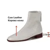 EST Loafer Winter Frauen Echtes Leder Rücken Reißverschluss Niedrige Heels Ankle Boots Party Hochzeit für 210528