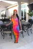 Vestidos listrados femininos Spaghetti Strap Dress Fashion Beach Saias de praia mangas maxi roupas de verão skinny plus size s3xl 34928426708