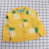 Autumn Winter Baby Boys Girls Pineapple Cardigan Coat Children Clothing Long Sleeve Knitted Kids 210429