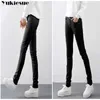 Caldi jeans skinny da donna taglie forti Pantaloni invernali da donna in denim elasticizzato color caramello taglia 210608
