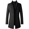 Parklees Vinterull Trench Coat Men Varm Vindskydd Business Office Jackor Woolen Solid Slim Vintage Long Overcoat 211122