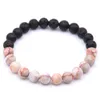 Perlen Stränge Großhandel Halb Lava Bunte Naturstein Perlen Strang Armband Frauen Männer Hand Schmuck Stretch Yoga Trum22