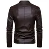 Autumn And Winter Men's Fashion Stand-up Collar Leather Jacket Long-Sleeved High-Quality Size M-4XL 211110