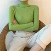 가을 솔리드 컬러 기본 다기능 Turtleneck 스웨터 두꺼운 겨울 긴 소매 클래식 니트 바닥 셔츠 여성 톱 16674 211011